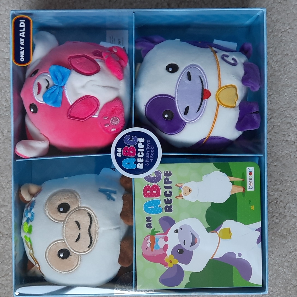 4 piece stuffed Animal and book gift set